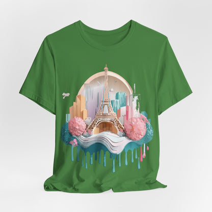 Natural Cotton Tee Shirt - Beautiful Places Collection - Paris Printify