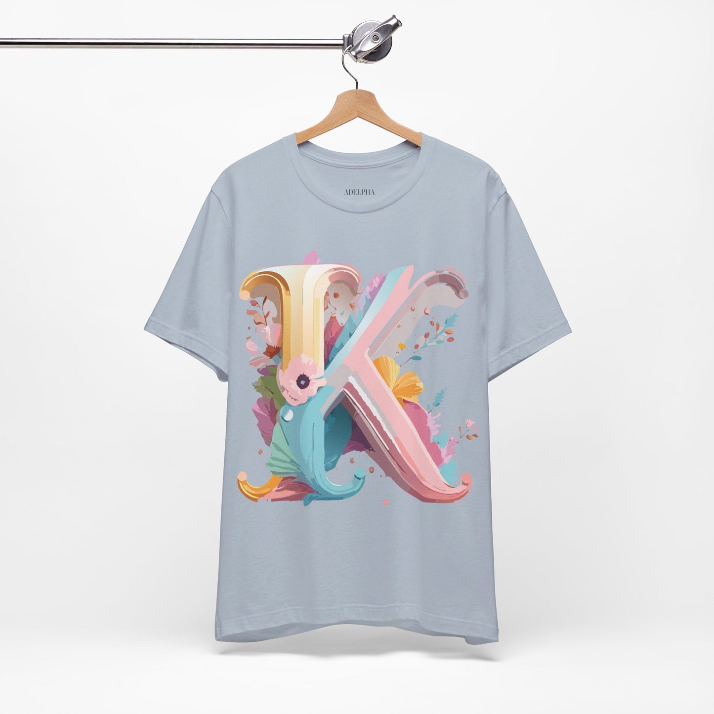 Natural Cotton Tee Shirt - Letters Collection - K