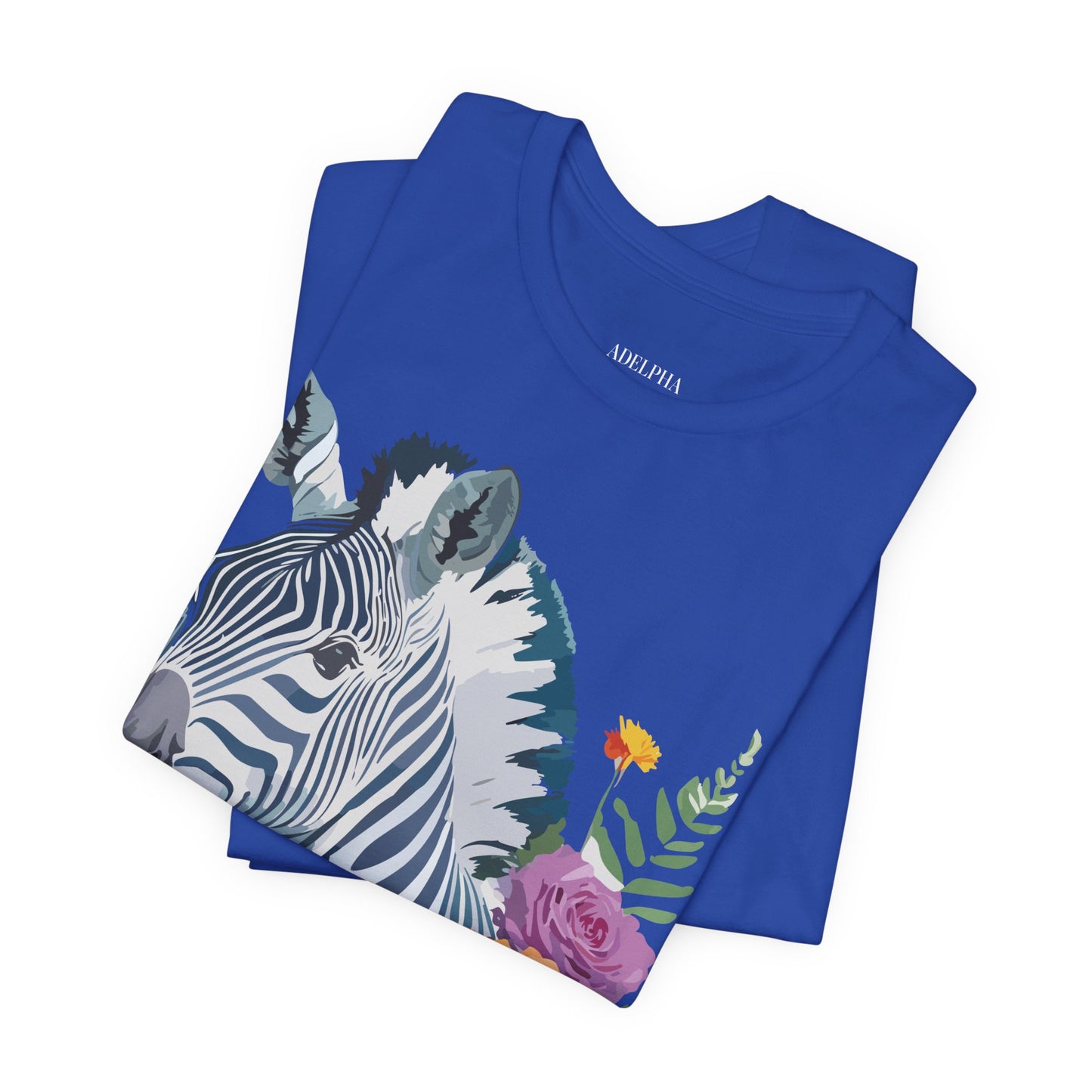 Natural Cotton Tee Shirt with Zebra