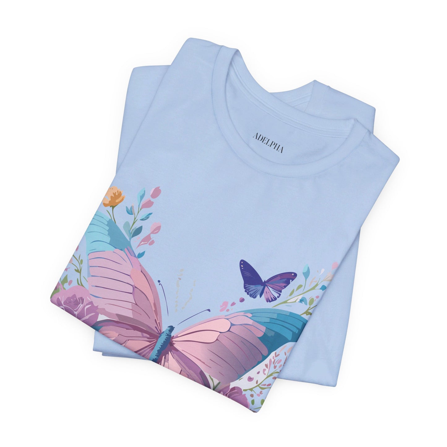 T-Shirt aus natürlicher Baumwolle mit Schmetterling