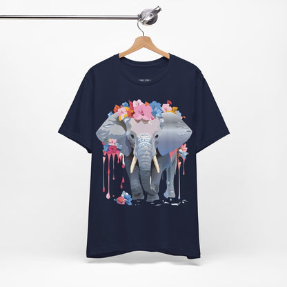 Natural Cotton Tee Shirt with Elephant Printify