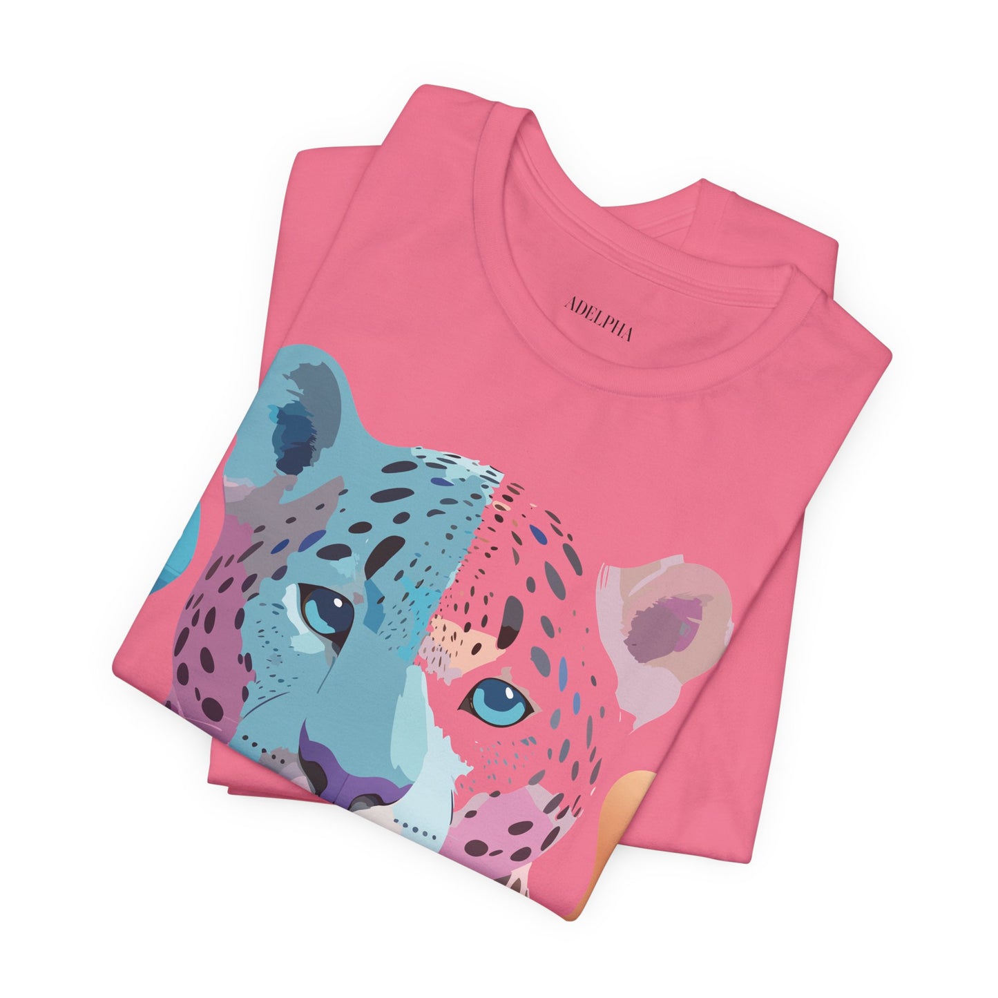 Natural Cotton Tee Shirt with Cheetah