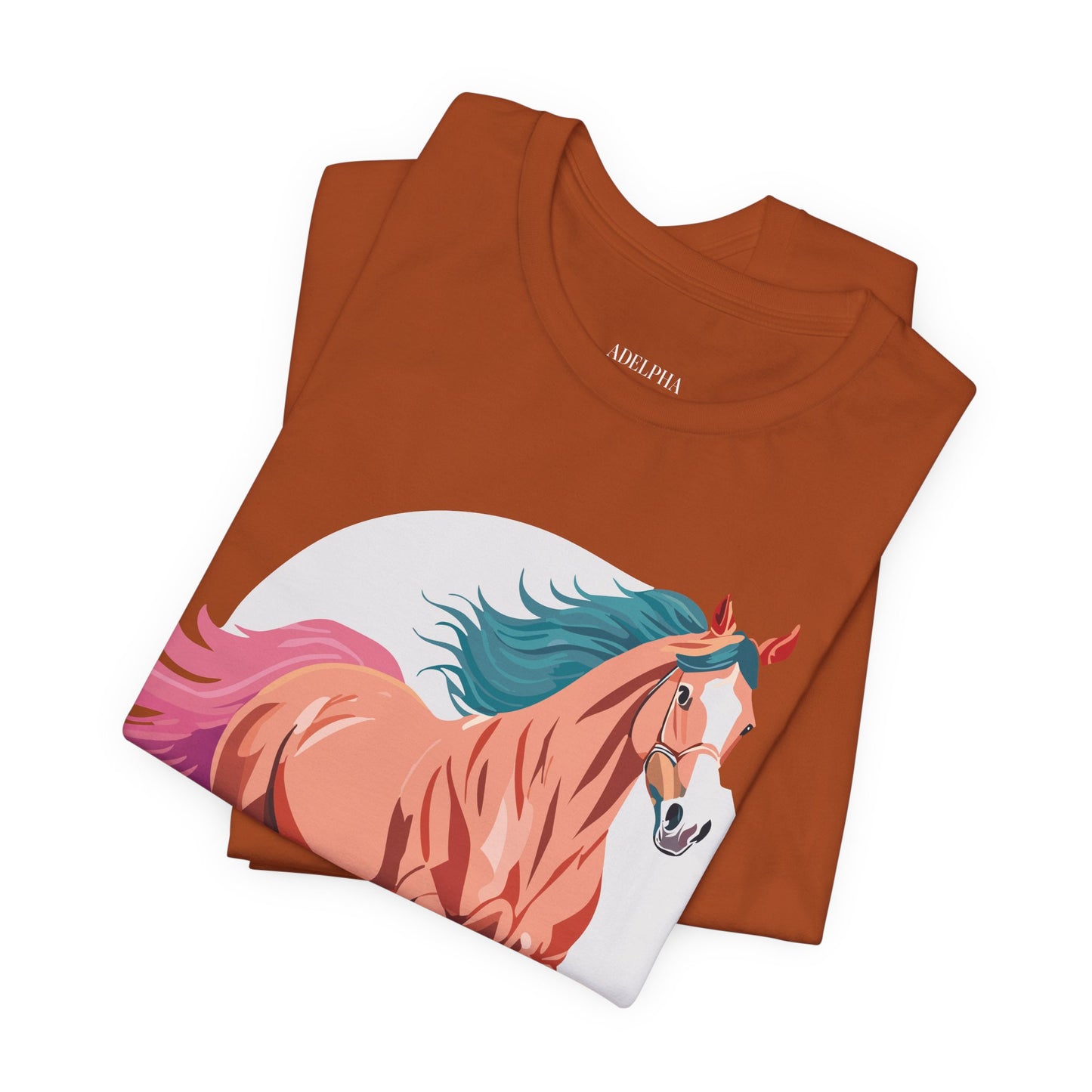 Natural Cotton Tee Shirt with Horse