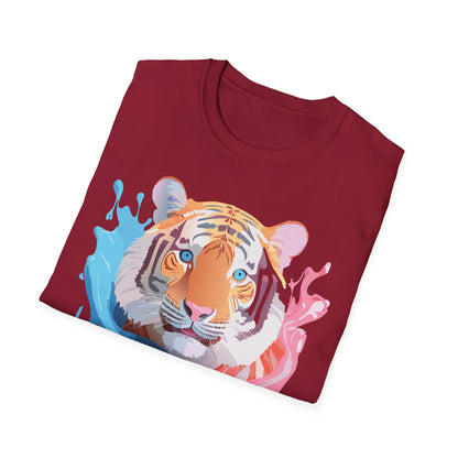 Tiger Shirt Unisex Animal Print Tee Gildan Softstyle 64000 Cotton