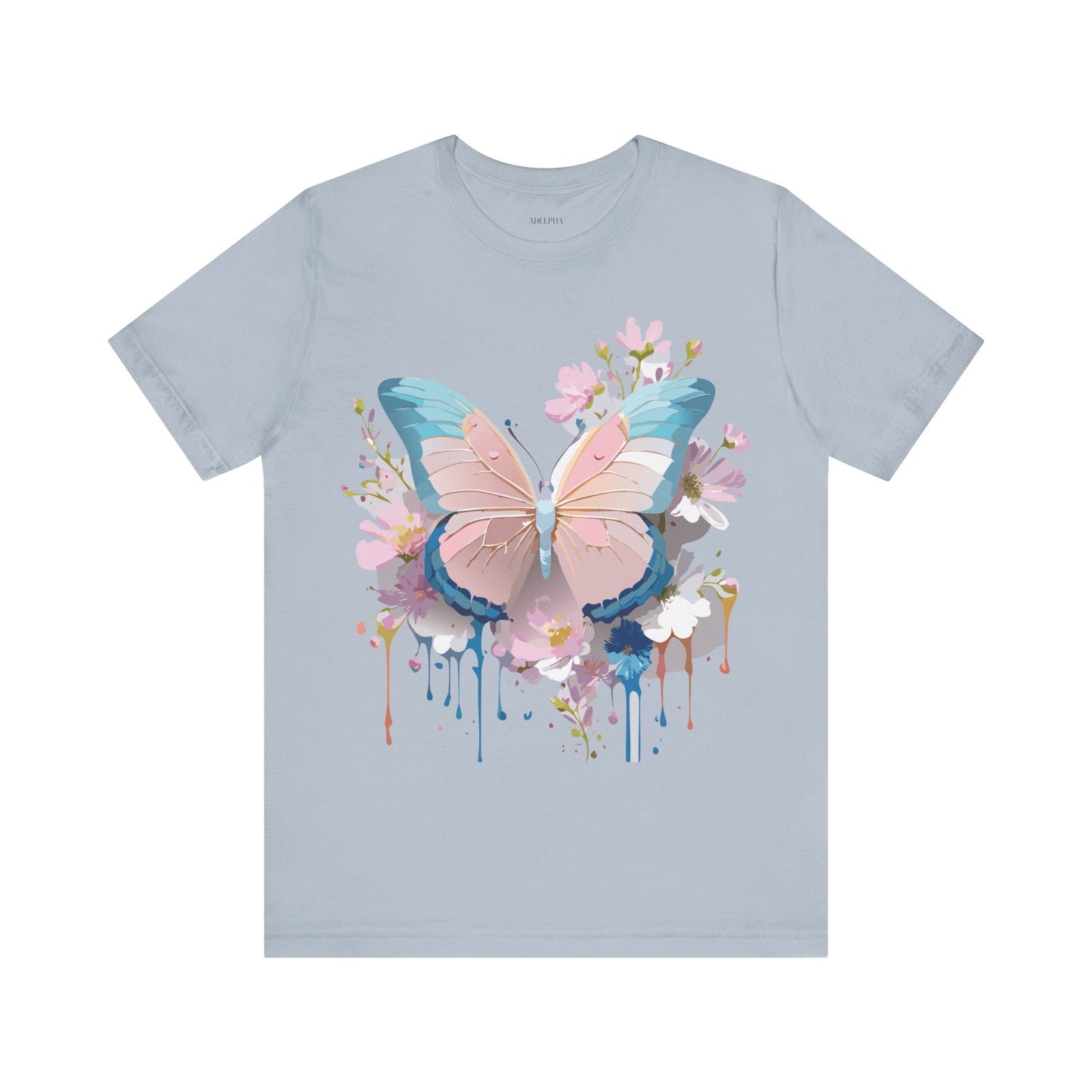 Natural Cotton Tee Shirt with Butterfly