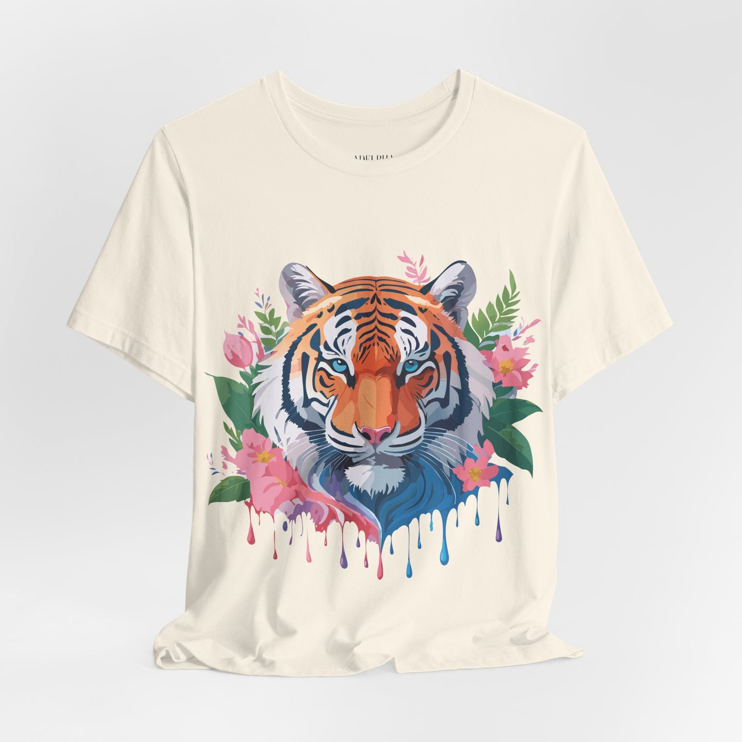 Natural Cotton Tee Shirt with Tiger