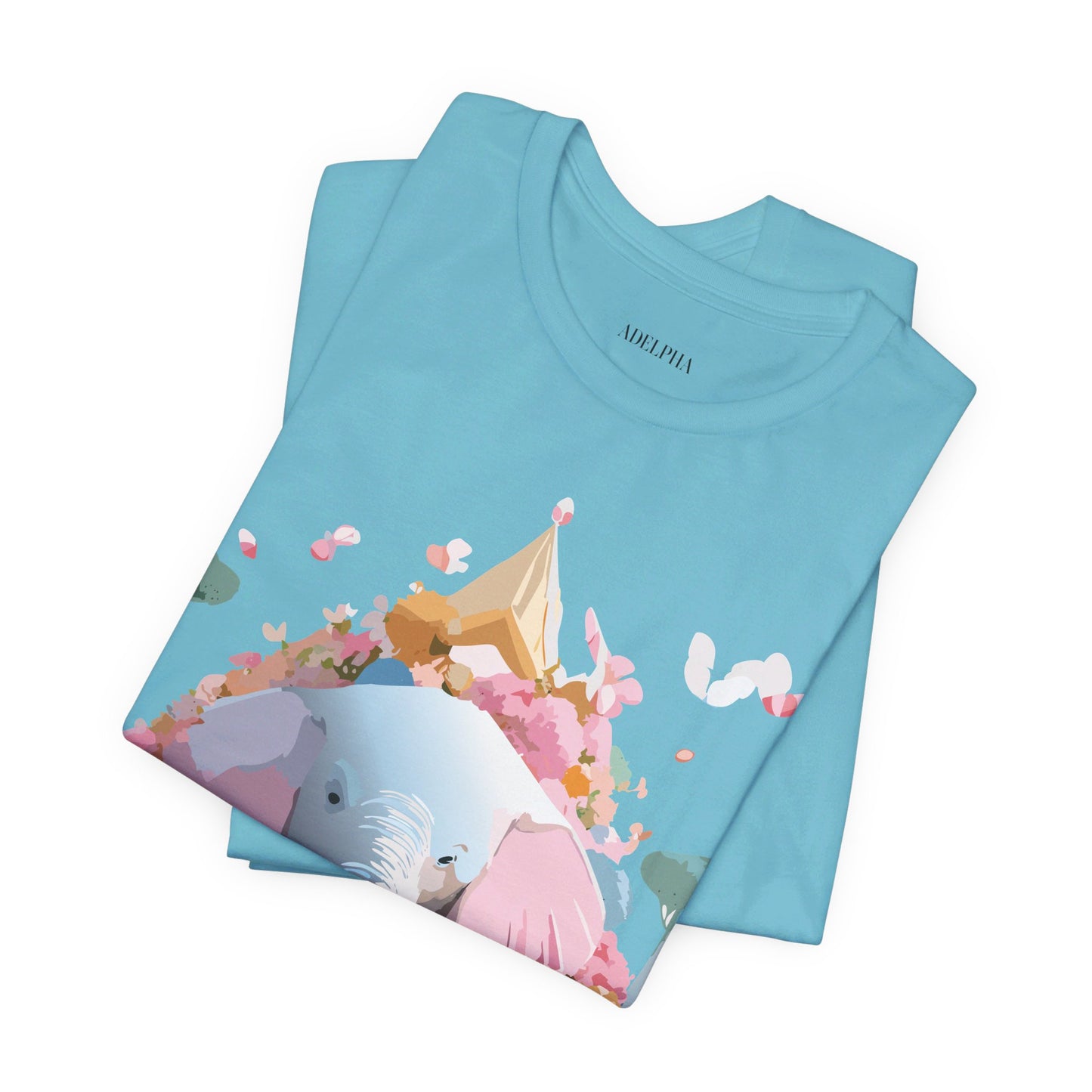 T-shirt en coton naturel avec motif éléphant