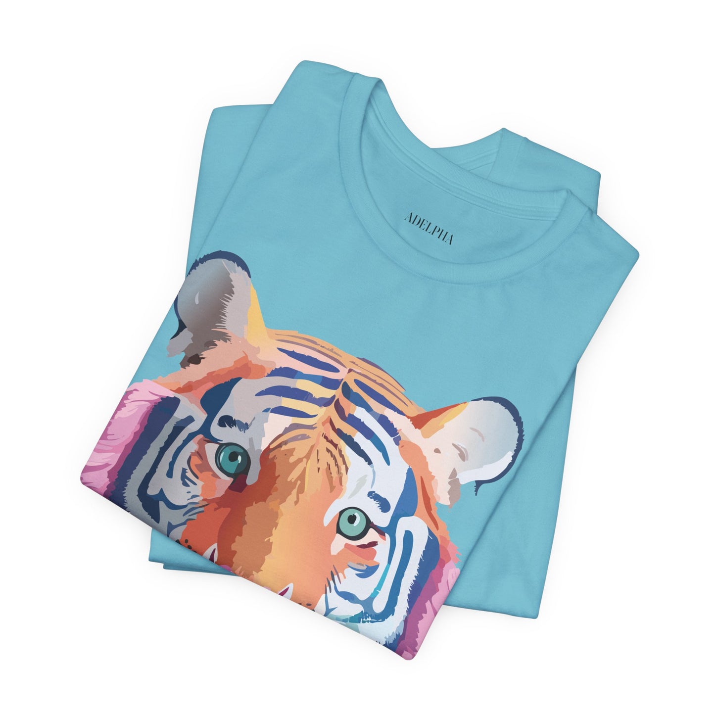 Natural Cotton Tee Shirt with Tiger