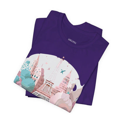 Natural Cotton Tee Shirt - Beautiful Places Collection - Paris Printify