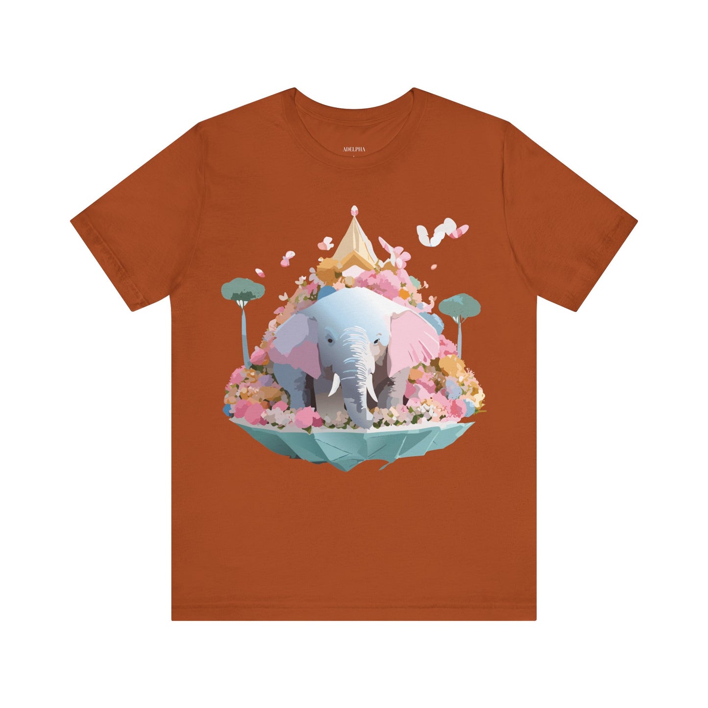 Natural Cotton Tee Shirt with Elephant