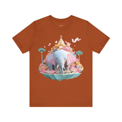 Natural Cotton Tee Shirt with Elephant Printify