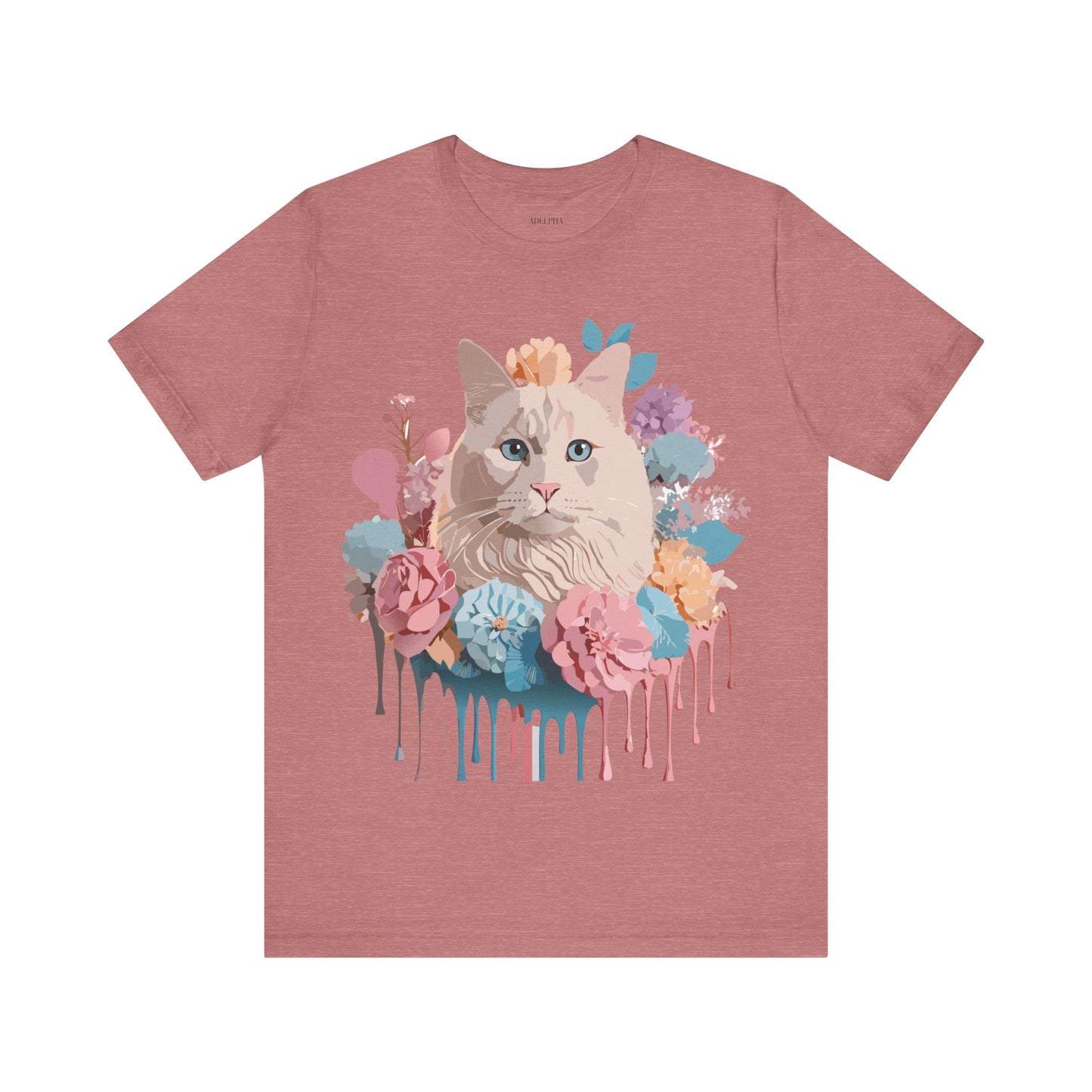 Natural Cotton Tee Shirt with Cat