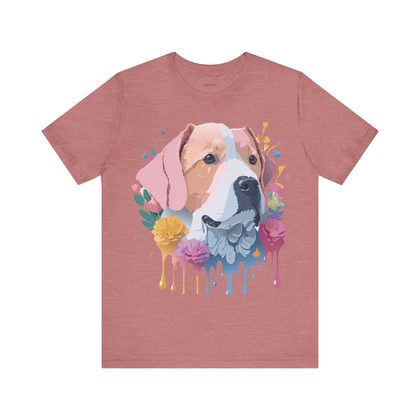 Natural Cotton Tee Shirt with Dog