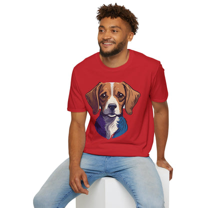 Dog Shirt Unisex Animal Print Tee Softstyle 100 Percent Cotton Gildan 64000