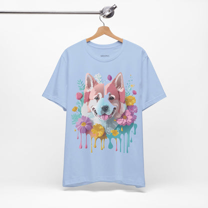 Natural Cotton Tee Shirt with Dog Printify