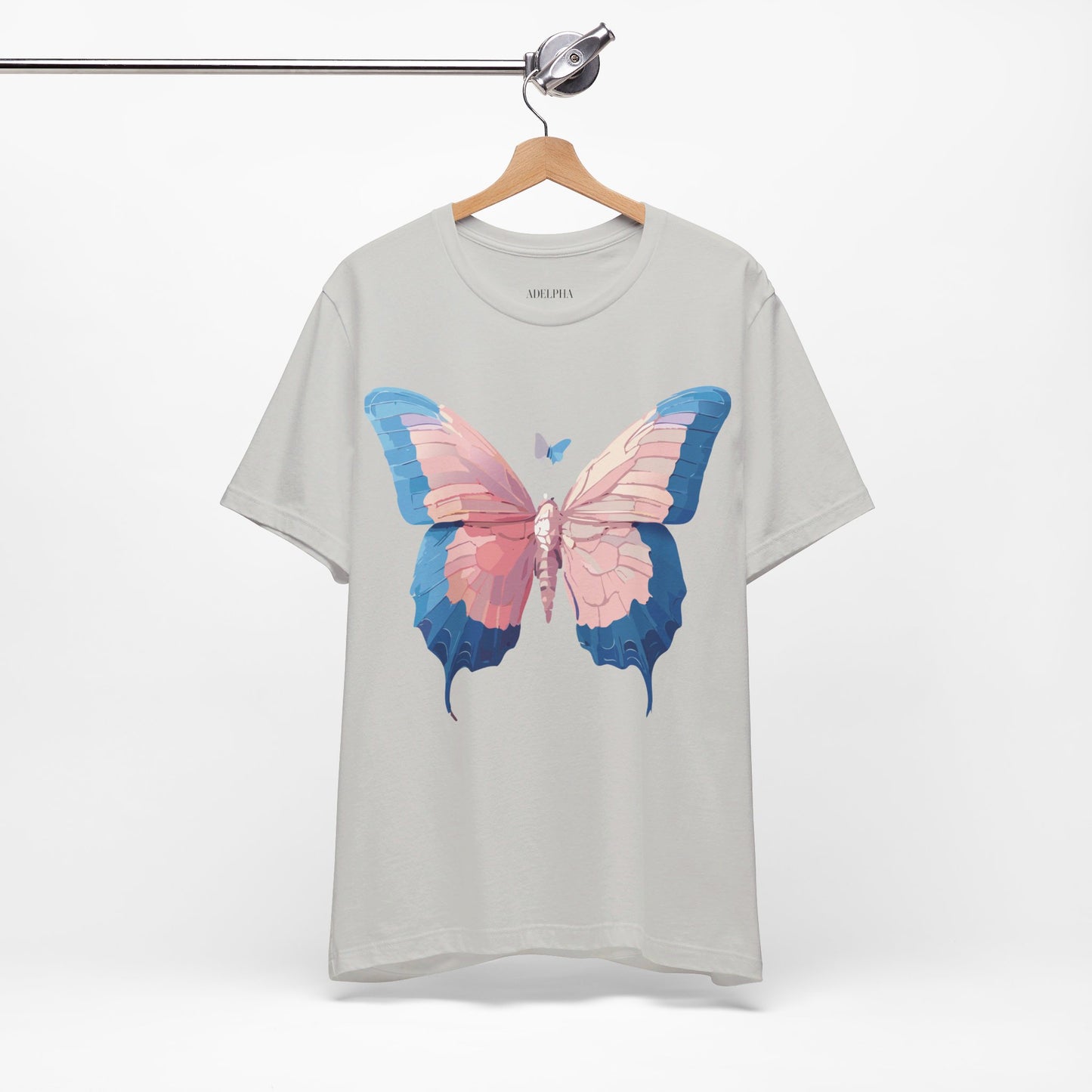 Natural Cotton Tee Shirt with Butterfly