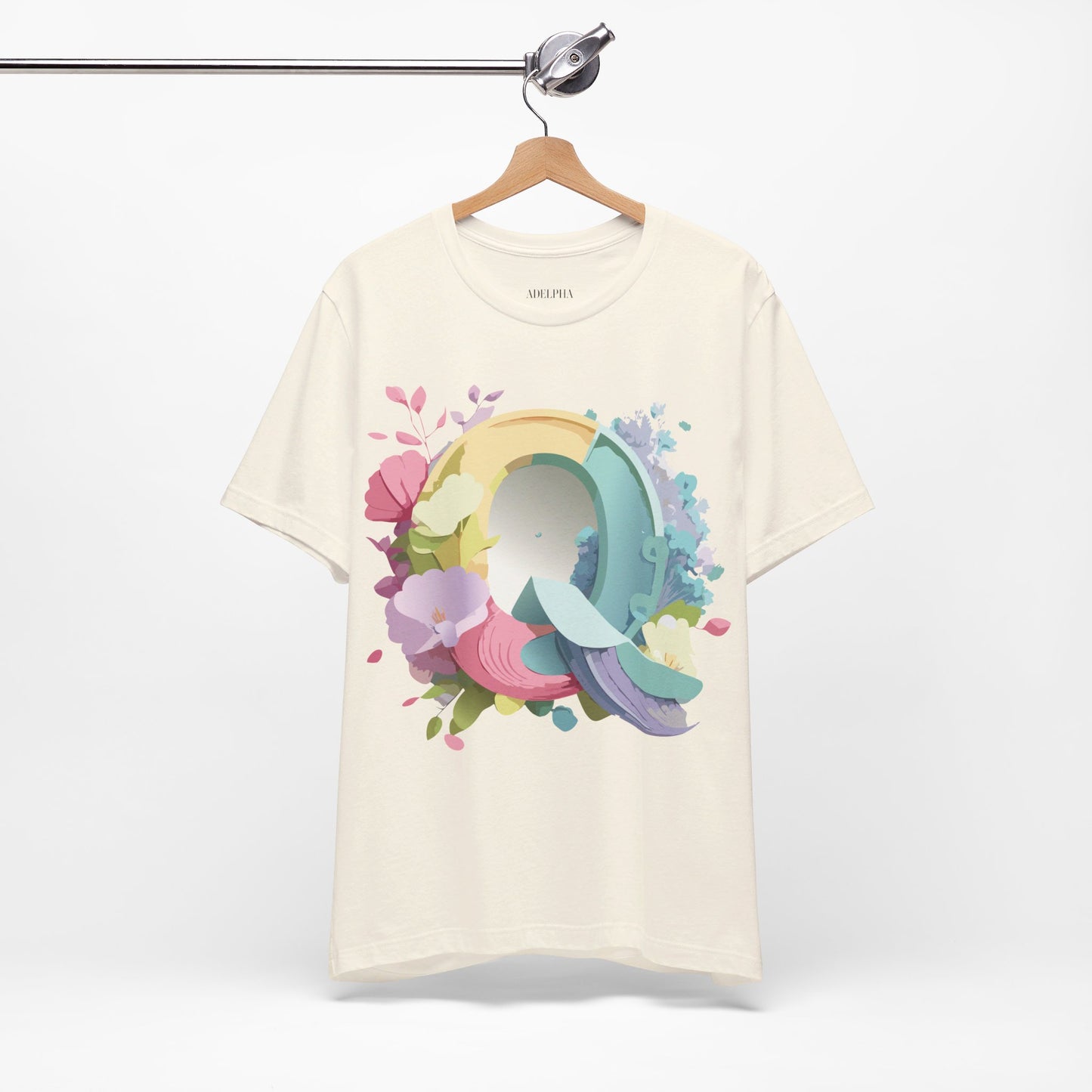 Natural Cotton Tee Shirt - Letters Collection - Q