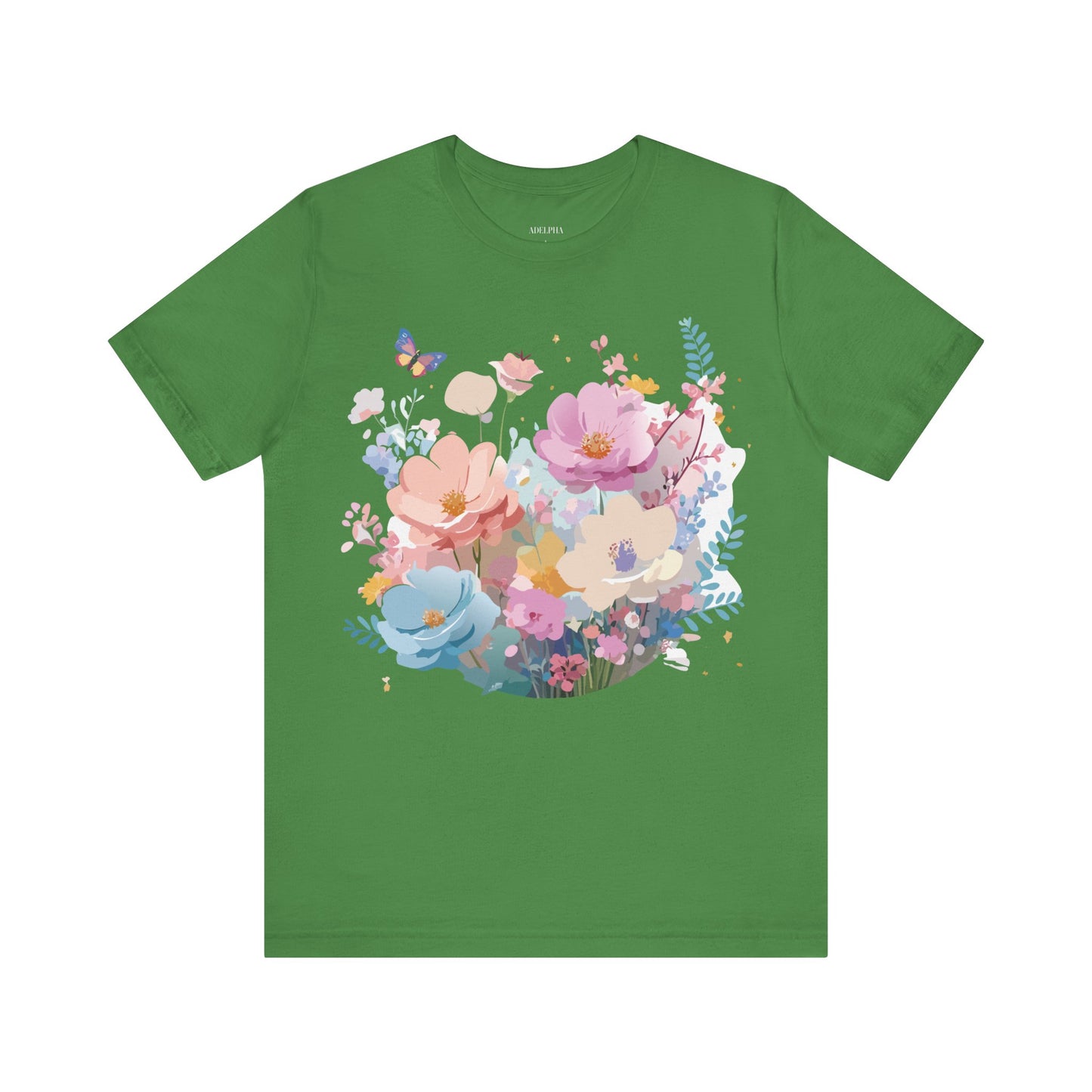 T-shirt en coton naturel avec fleurs