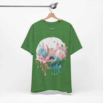 Natural Cotton Tee Shirt - Beautiful Places Collection - Paris Printify