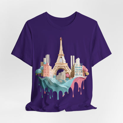 Natural Cotton Tee Shirt - Beautiful Places Collection - Paris Printify