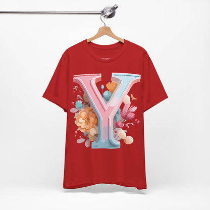 Natural Cotton Tee Shirt - Letters Collection - Y Printify