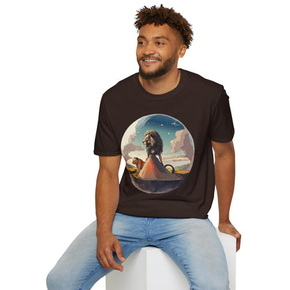 Lion Graphic T Shirt Unisex Softstyle 64000 Gildan 100 Percent Cotton Tee