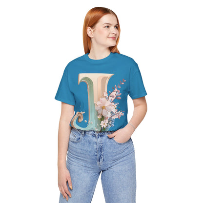 Natural Cotton Tee Shirt - Letters Collection - J Printify