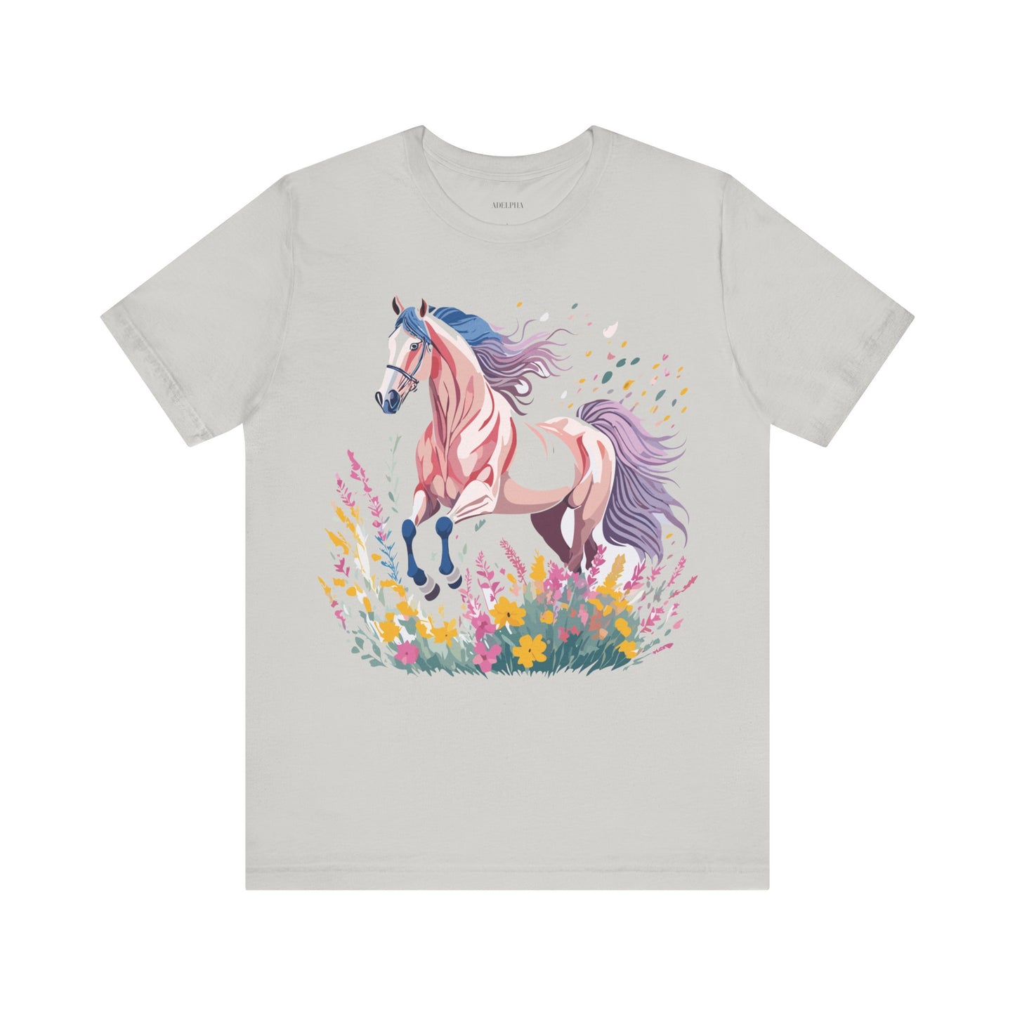 Natural Cotton Tee Shirt with Horse