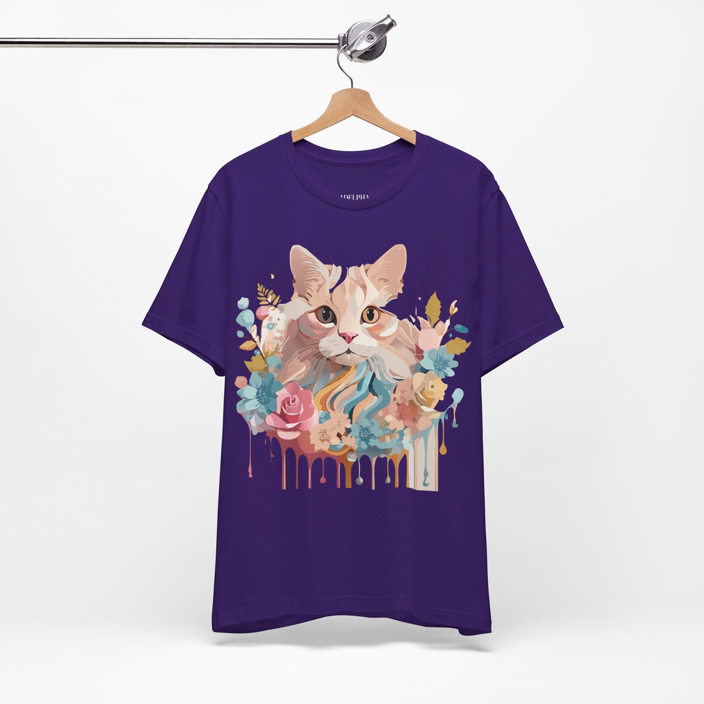 Natural Cotton Tee Shirt with Cat