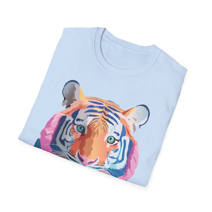 Tiger Print Unisex Softstyle Breathable Cotton Tee 64000 Gildan Shirt