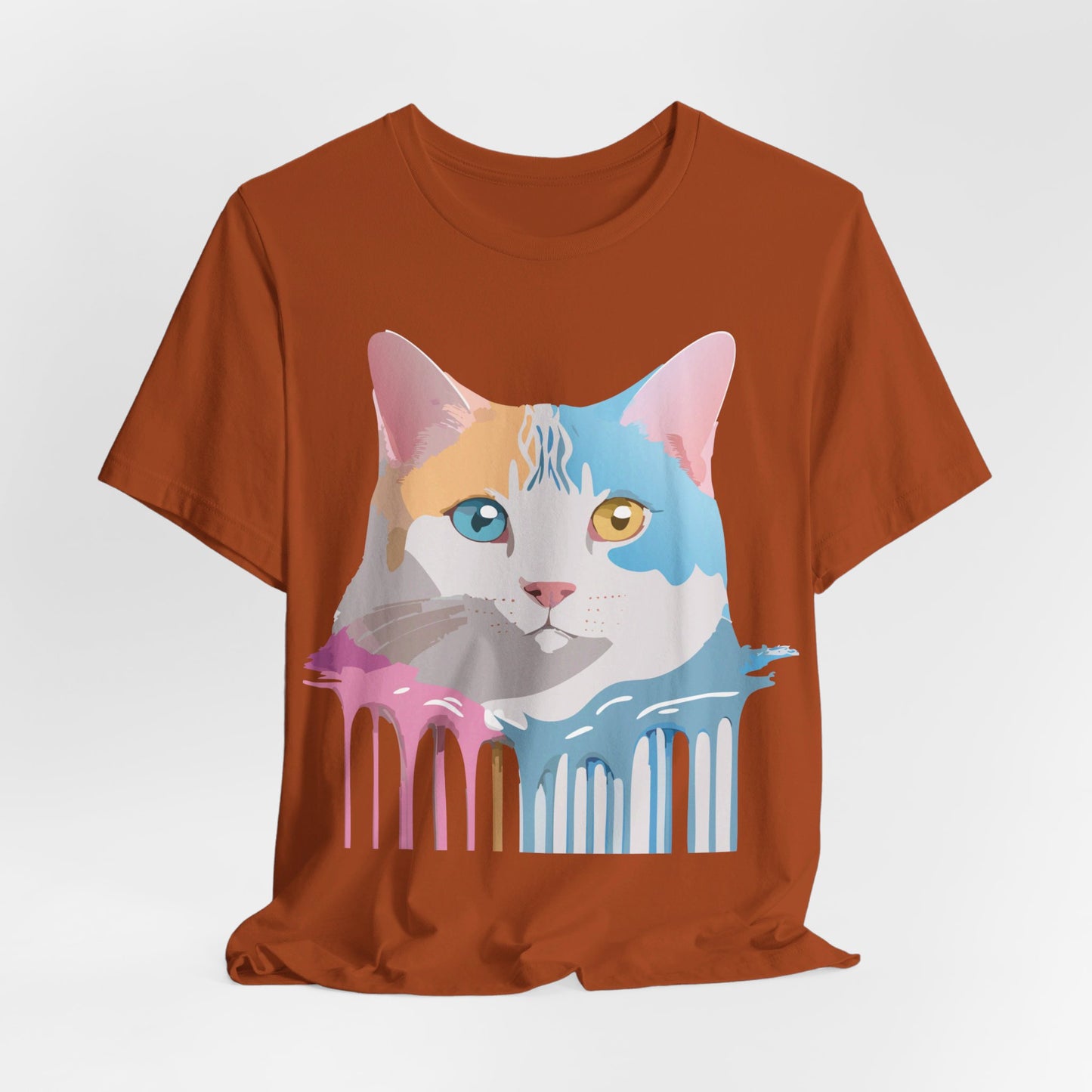 Natural Cotton Tee Shirt with Cat