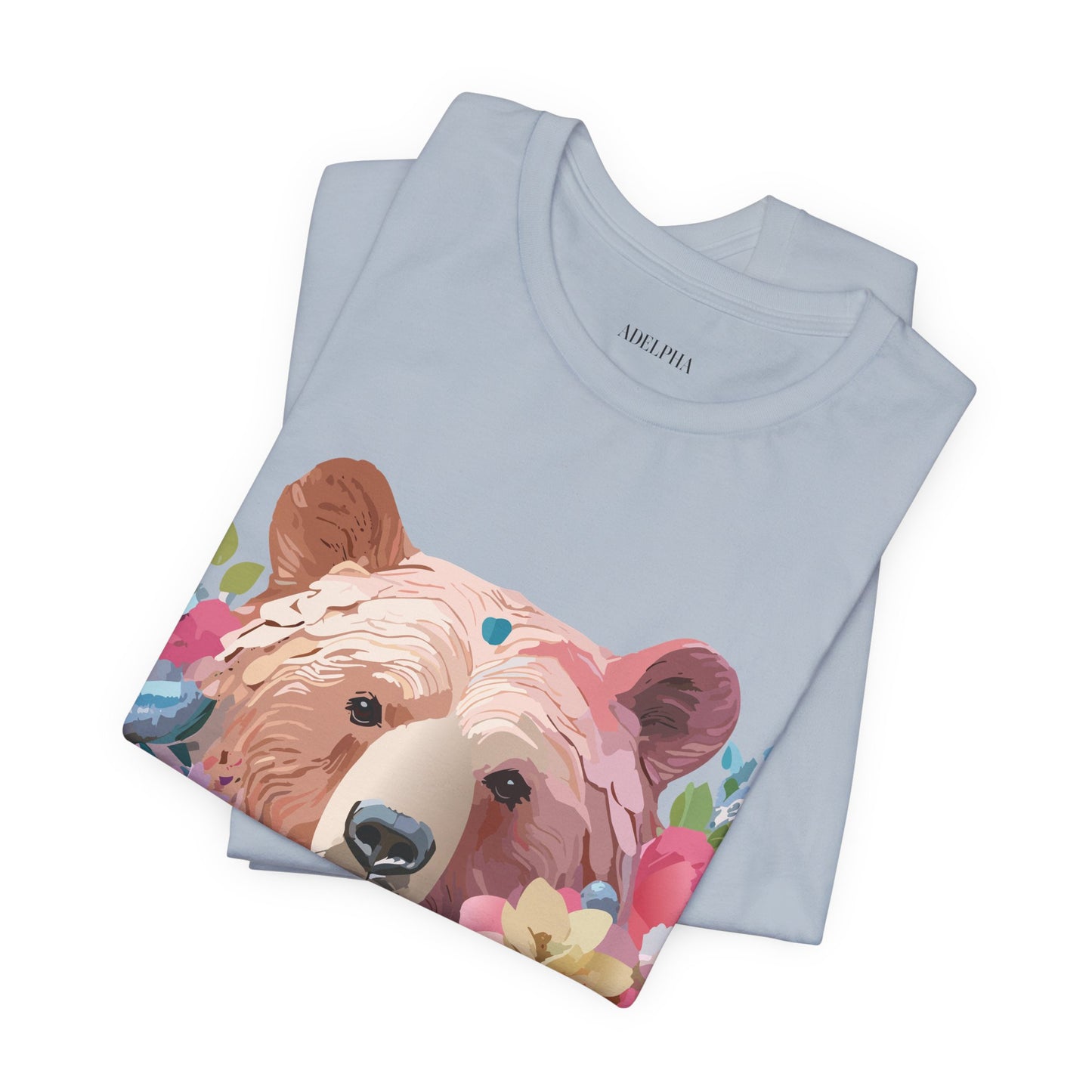 Natural Cotton Tee Shirt with Bear