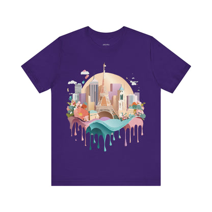 Natural Cotton Tee Shirt - Beautiful Places Collection - Paris Printify