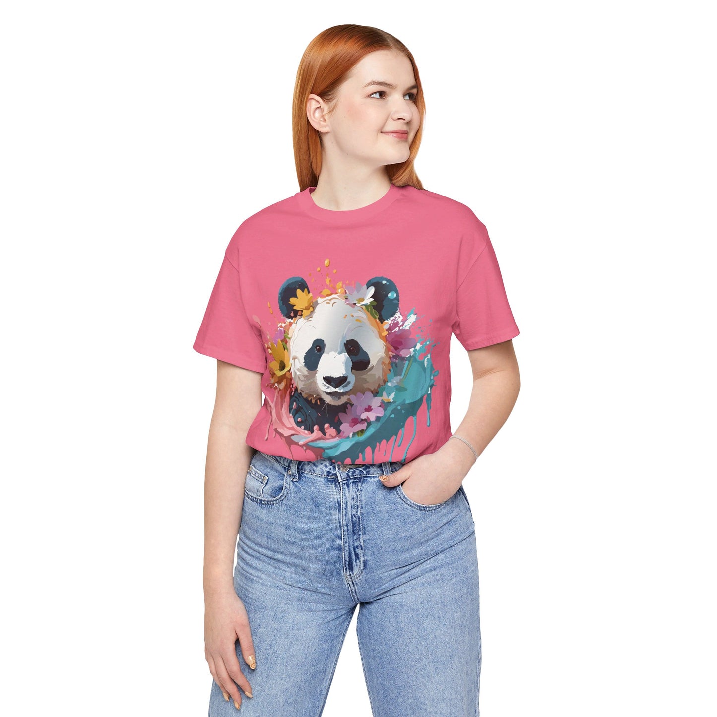 T-Shirt aus natürlicher Baumwolle mit Panda