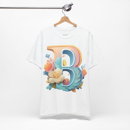 Natural Cotton Tee Shirt - Letters Collection - B Printify