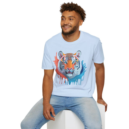 Unisex Tiger Tee Gildan Softstyle Animal Print Shirt Ring Spun Cotton