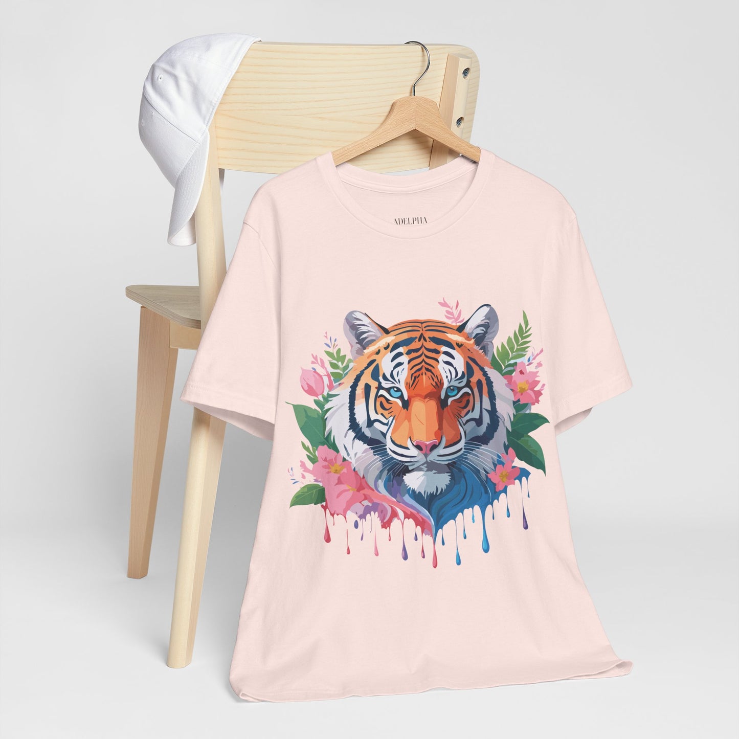 Natural Cotton Tee Shirt with Tiger