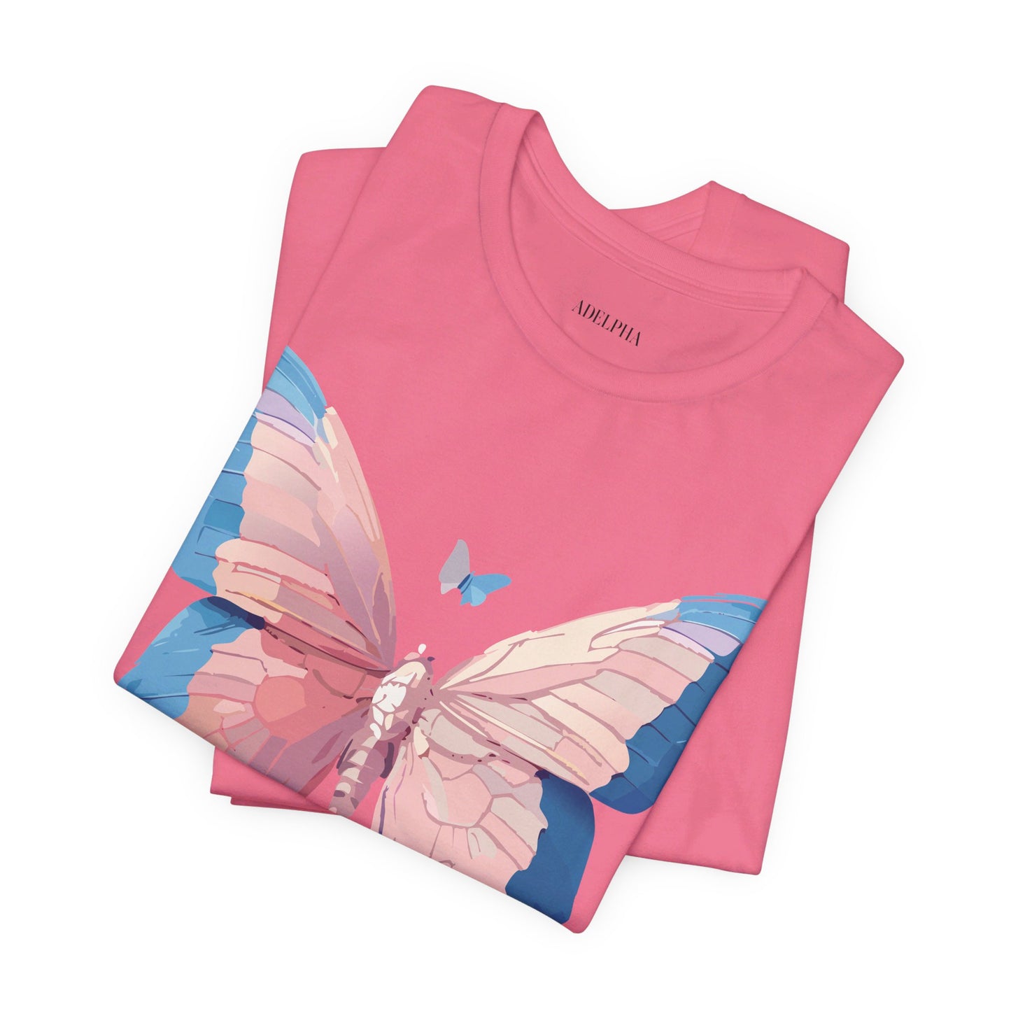 Natural Cotton Tee Shirt with Butterfly