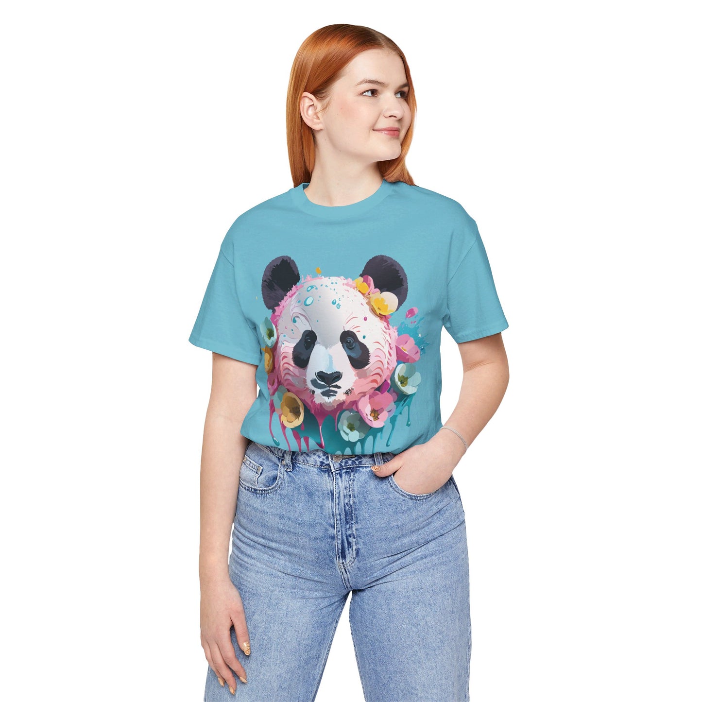 Natural Cotton Tee Shirt with Panda