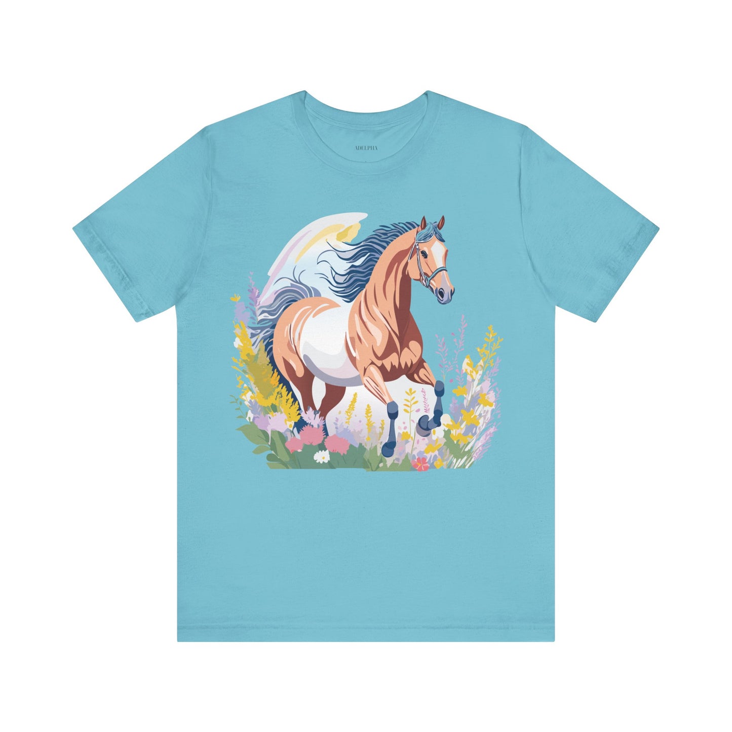 Natural Cotton Tee Shirt with Horse