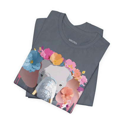 Natural Cotton Tee Shirt with Elephant Printify