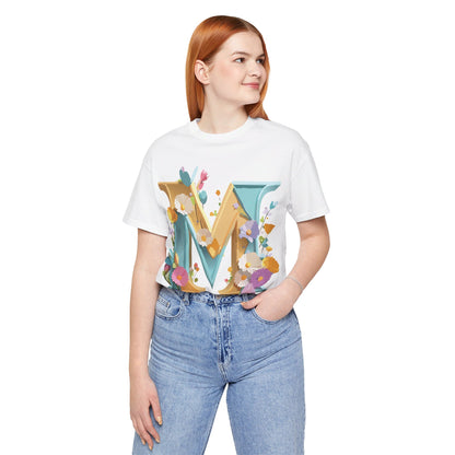 Natural Cotton Tee Shirt - Letters Collection - M Printify