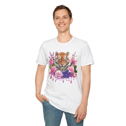 Tiger Print Shirt Unisex Animal Tee Softstyle Gildan 64000 Cotton