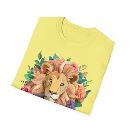 Lion Shirt Unisex Softstyle Tee 100 Percent Ring Spun Cotton Animal Print