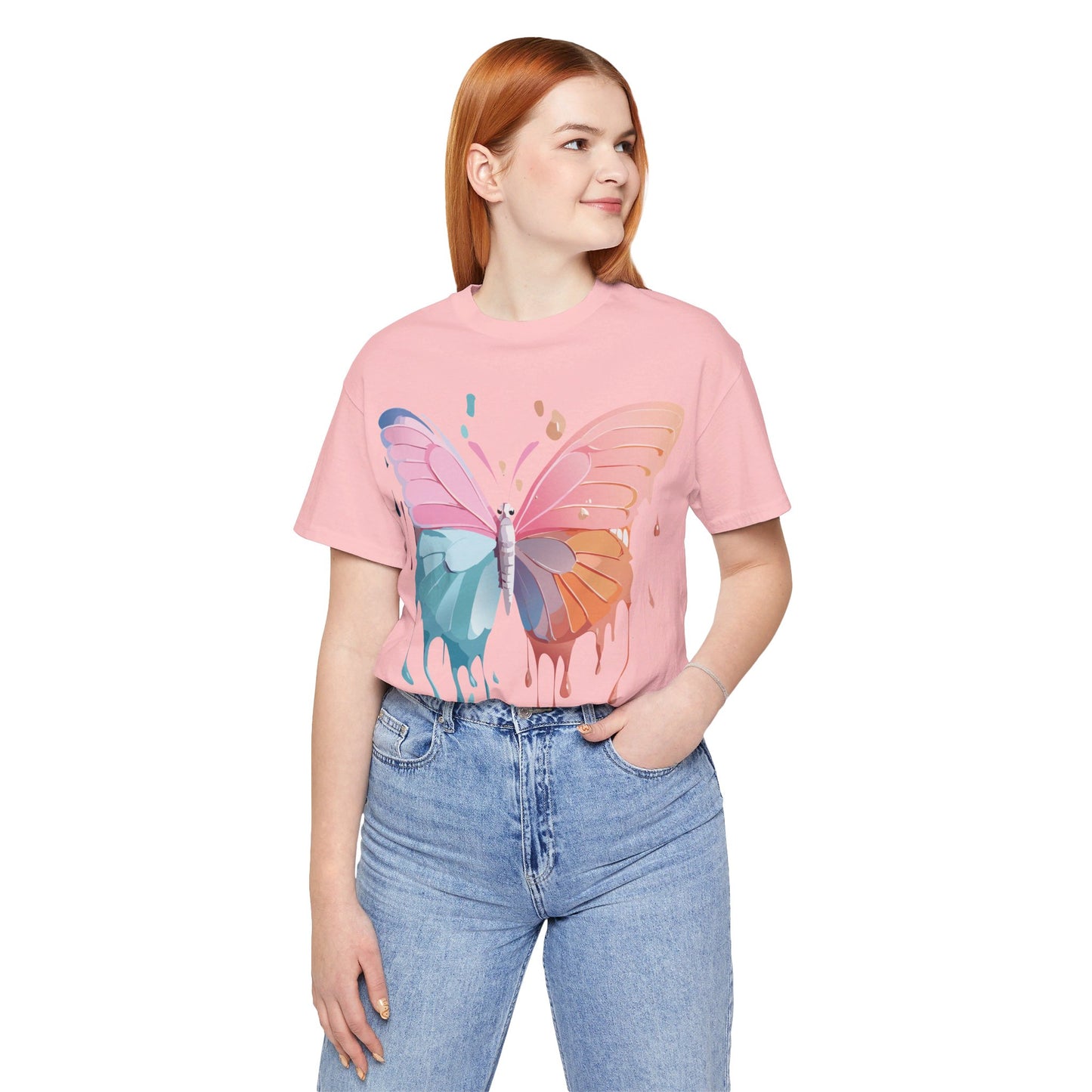 T-shirt en coton naturel avec papillon