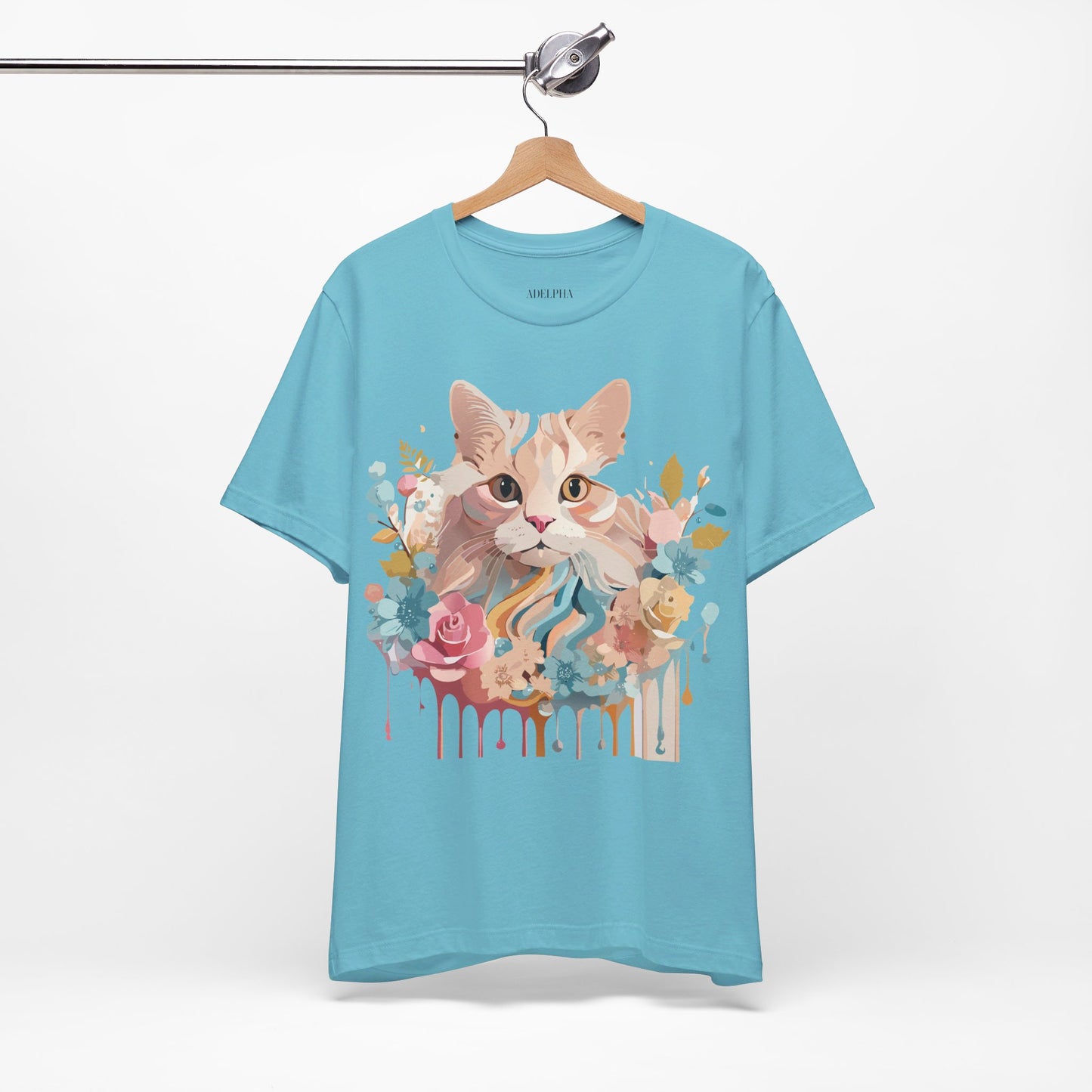 Natural Cotton Tee Shirt with Cat