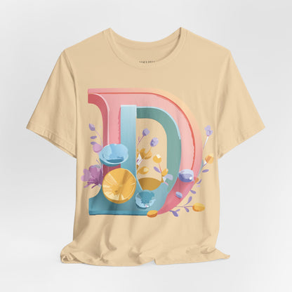 Natural Cotton Tee Shirt - Letters Collection - D Printify