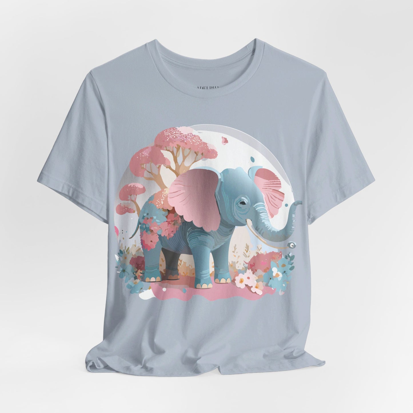 Natural Cotton Tee Shirt with Elephant