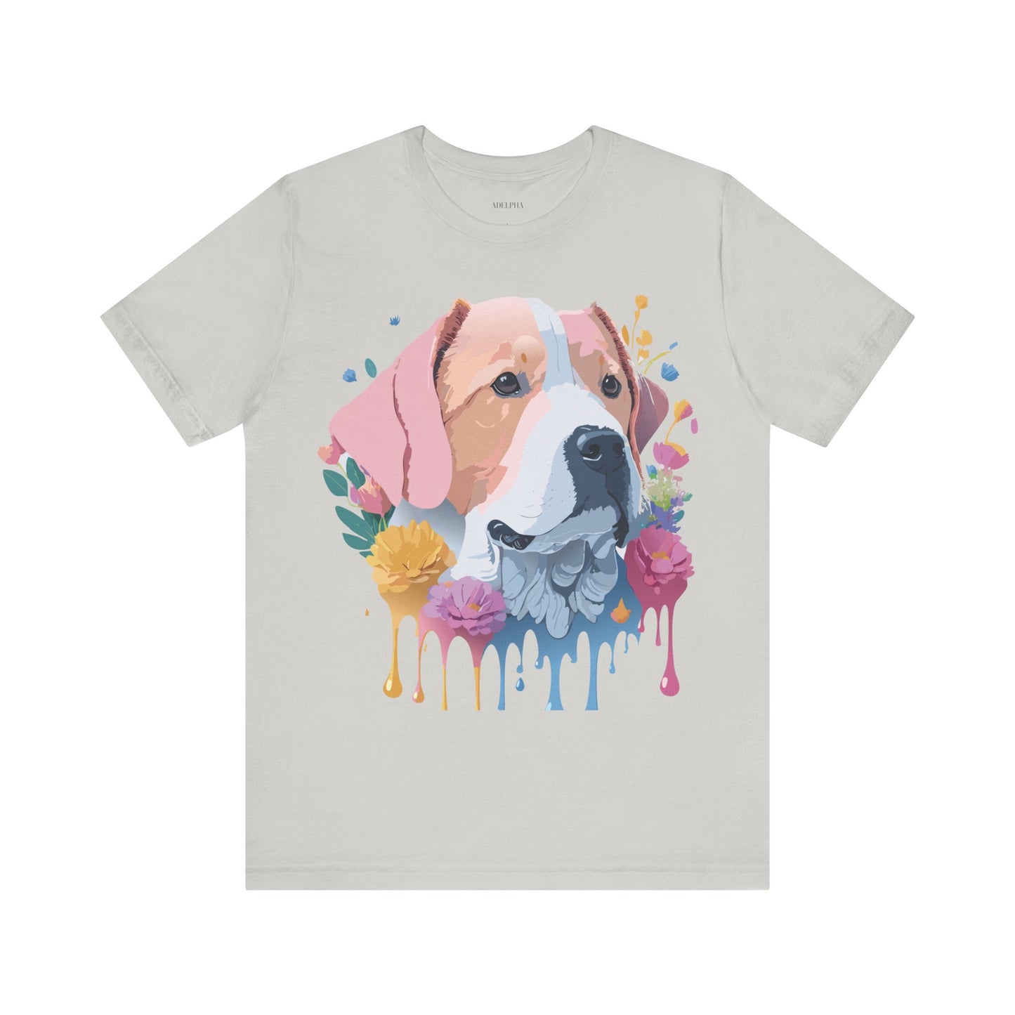 Natural Cotton Tee Shirt with Dog