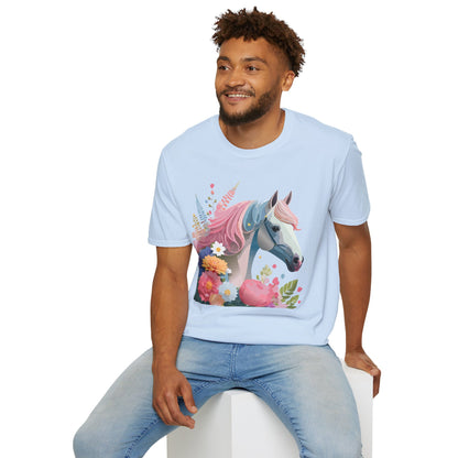 Horse Shirt Unisex Gildan Softstyle 64000 Cotton Tee With Animals